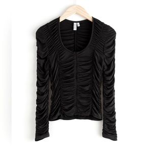 & Other Stories Fitted Gathered Ruched Top - 4